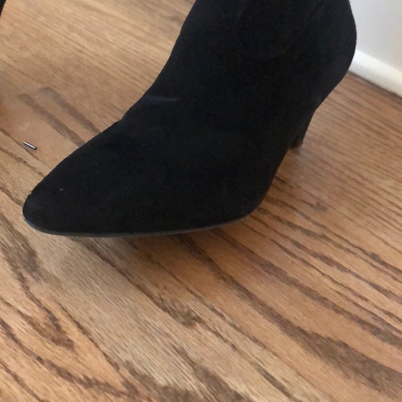 Over The Knee Black Faux Suede Boots - Picture 13 of 14